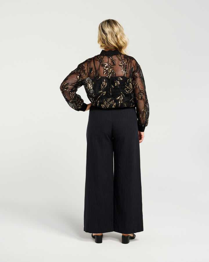 Zafina Black & Gold Bianca Bomber