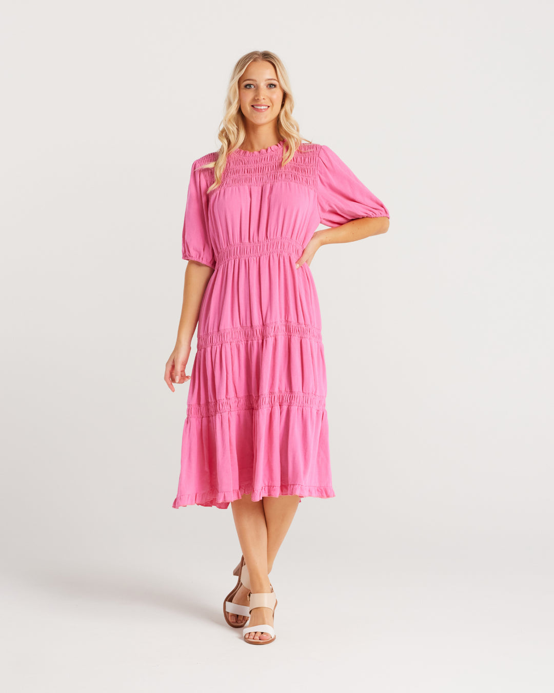 40% OFF | PINK ASTRID DRESS - RAPT ONLINE