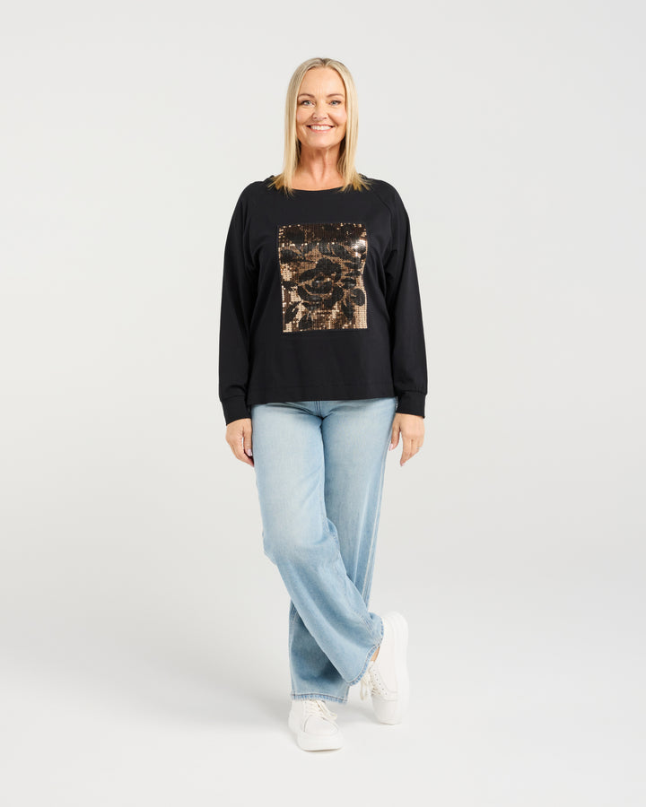 Zafina Black Calla Top