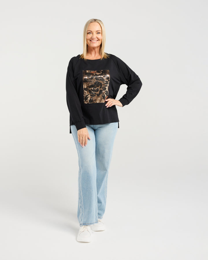 Zafina Black Calla Top