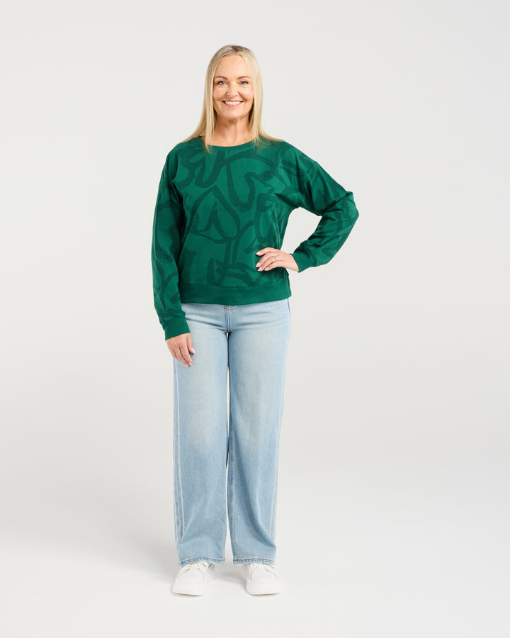 Zafina Green Hearts Verona Sweatshirt