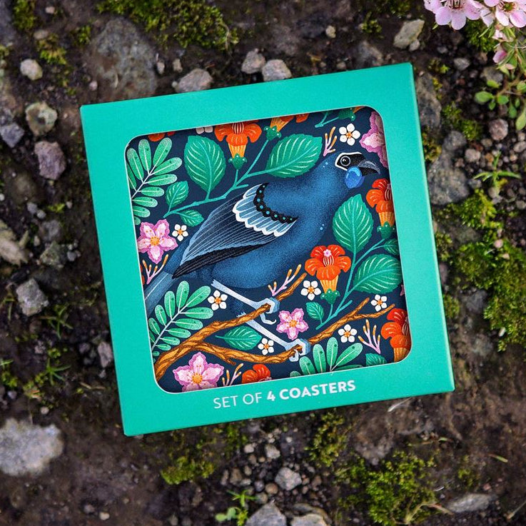 Catherine Marion Kōkako Set of 4 Boxed Coasters