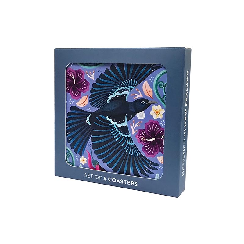 Catherine Marion tūī coasters set of 4 with gift box