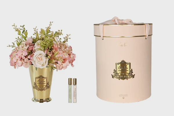 Cote Noire Grand Summer Posies Pink Blush Gold Goblet