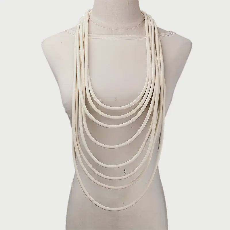WHITE RUBBER NECKLACE