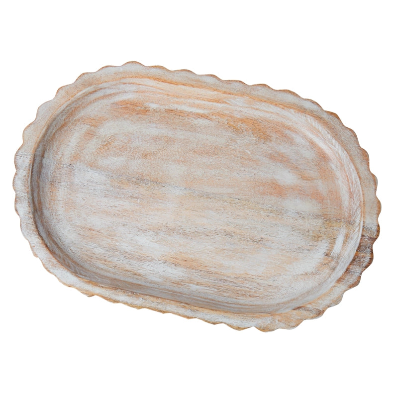 RIBBED WOOD TRAY - RAPT ONLINE