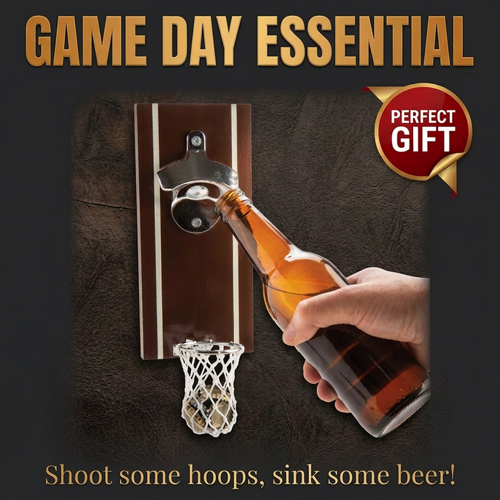 Magnetic Beer Basket Bottle Opener opening a beer bottle - RAPT ONLINE
