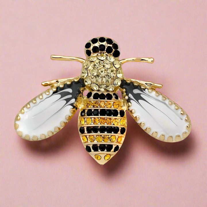 RHINESTONE BEE BROOCH