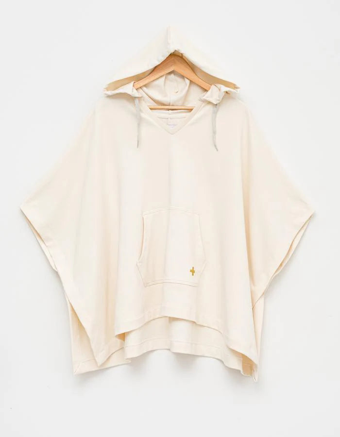 WHITE INDIE PONCHO