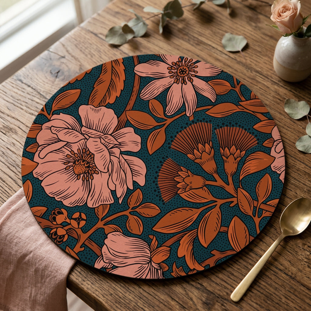 Wolfkamp &amp; Stone Pūwherowhero round placemat