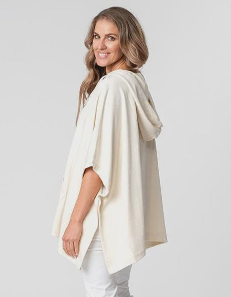 WHITE INDIE PONCHO