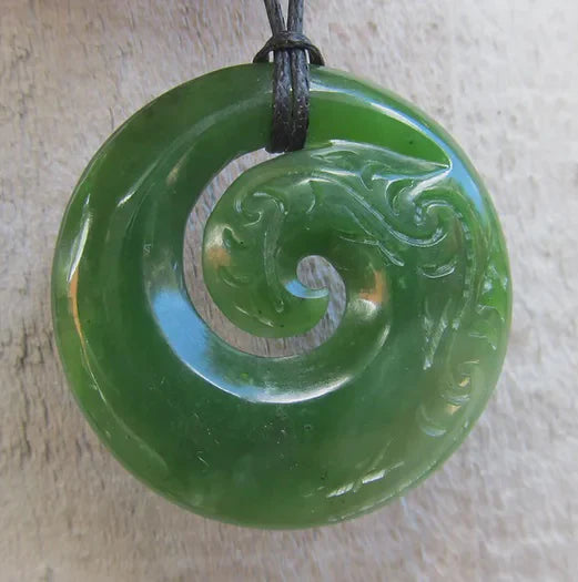 KORU GREENSTONE ENGRAVED