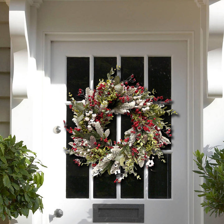 Mixed Berry & Pine Leaf Christmas Wreath 50cm