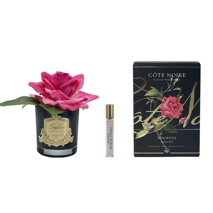 Cote Noire Black Glass Magenta Single Rose