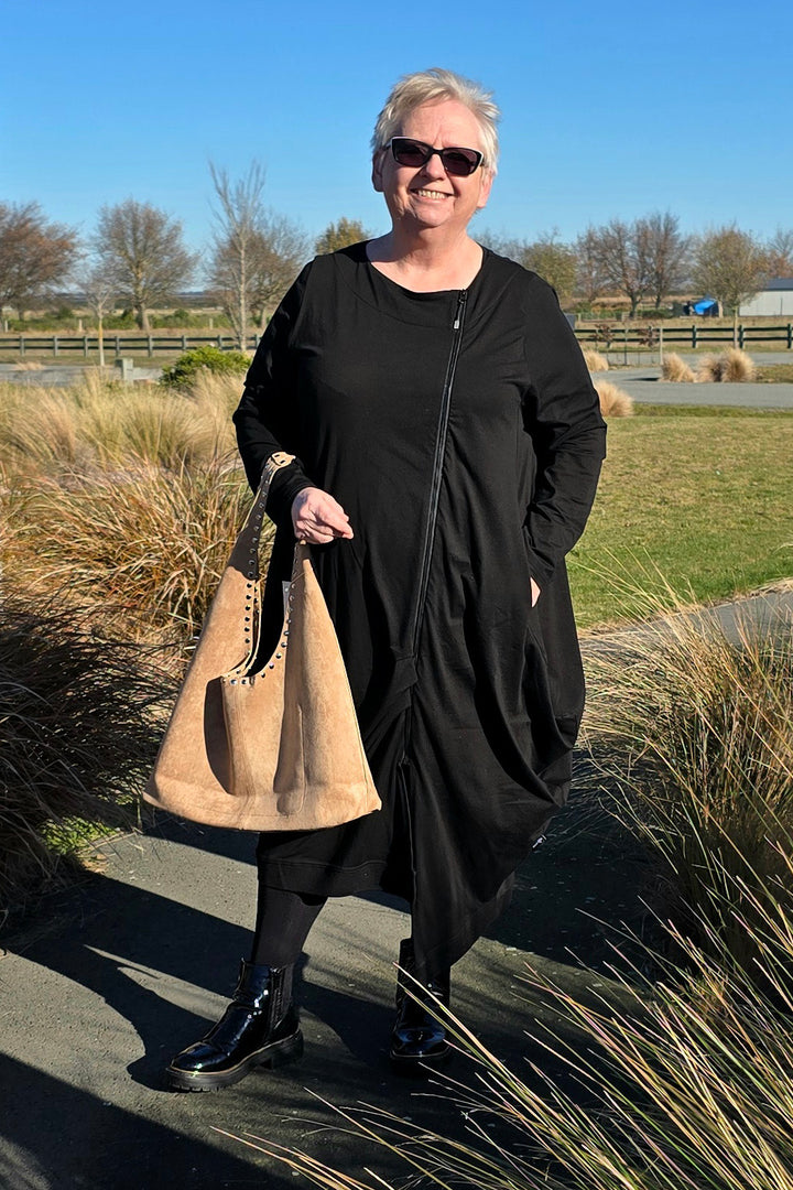 Jellicoe Noir Black Urban Fold Dress