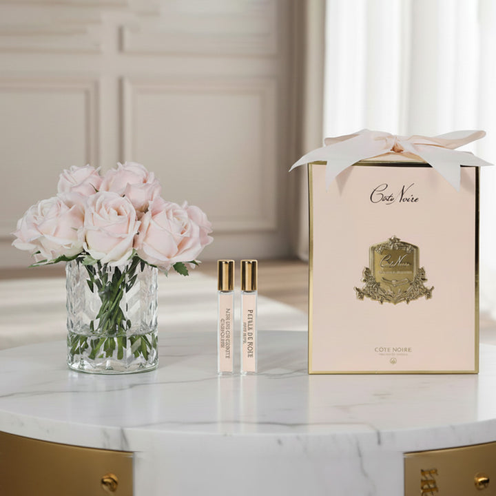 Cote Noire Champagne Rose Buds Herringbone