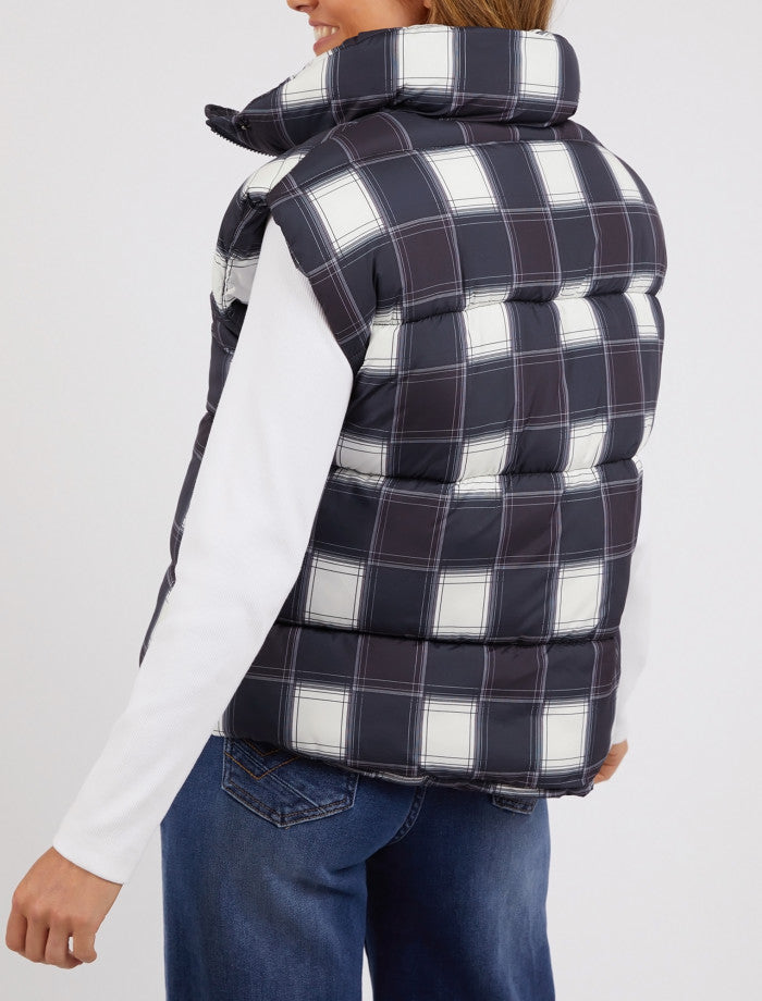 CEDAR CHECK PUFFER VEST - RAPT ONLINE