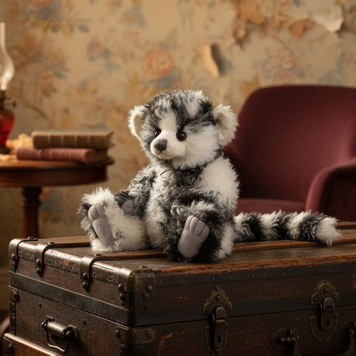 Plush toy charlioe bears glasses monster on a white background