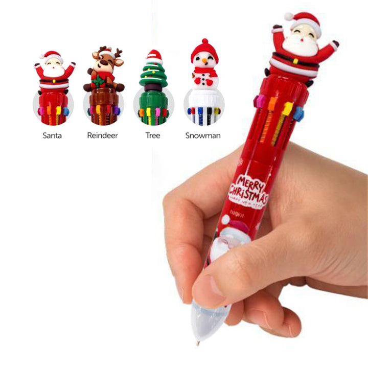 Multi Colour 10 in 1 Christmas Pen