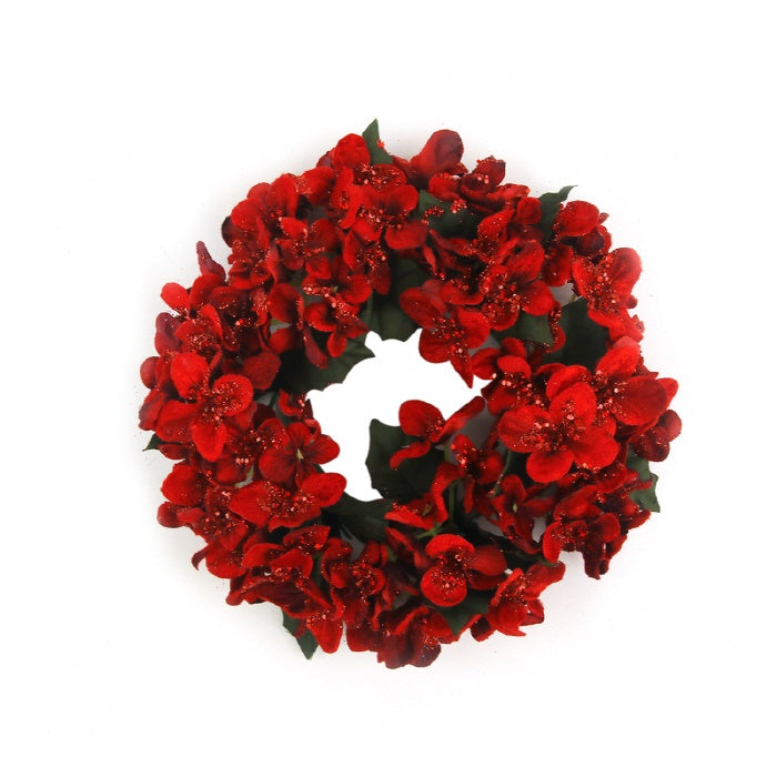 18cm Poinsetta Candle Wreath