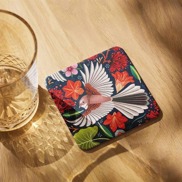 Catherine Marion Chirpy Fantail Set of 4 Boxed Coasters