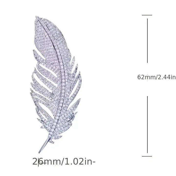 RHINESTONE FEATHER BROOCH