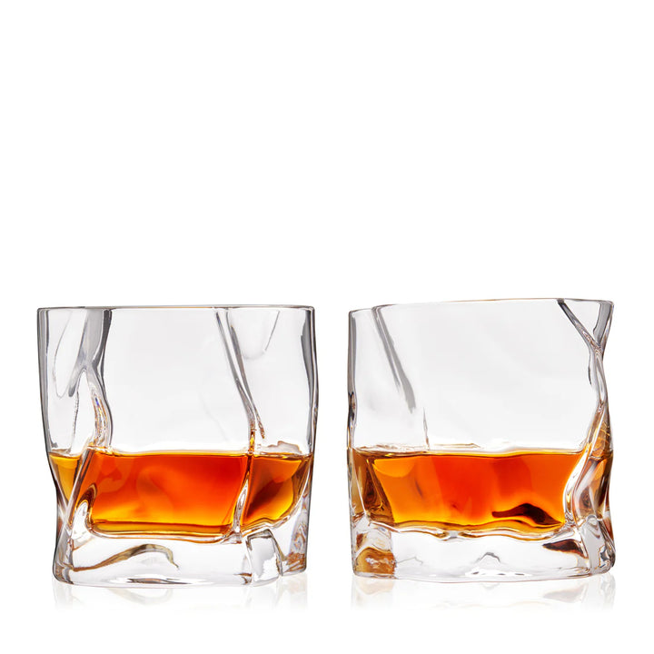 2PC CRYSTAL MOLTEN WHISKEY SET