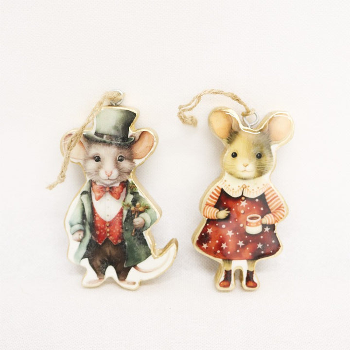 Le Forge Ma & Pa Mice Tree Decorations