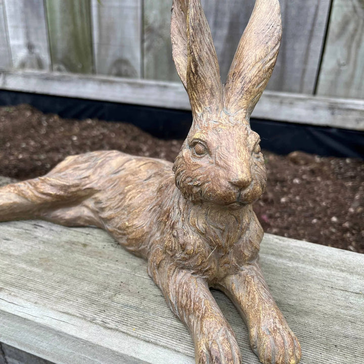 Junior Pecan Lying Hare Decor