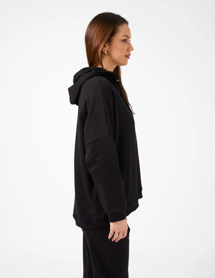 Stella + Gemma Black Essential Logo Hoodie