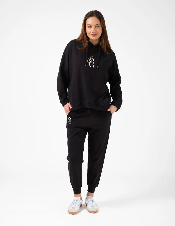 Stella + Gemma Black Essential Logo Hoodie