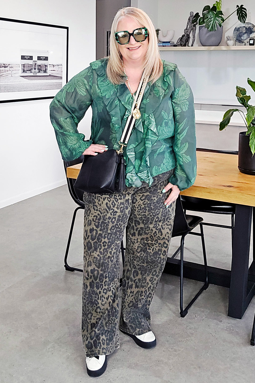 Fate & Becker Evergreen Lynn Ruffle Blouse
