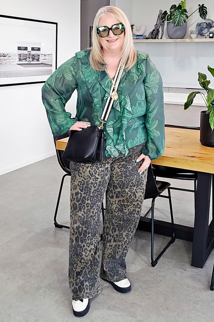 Fate & Becker Evergreen Lynn Ruffle Blouse