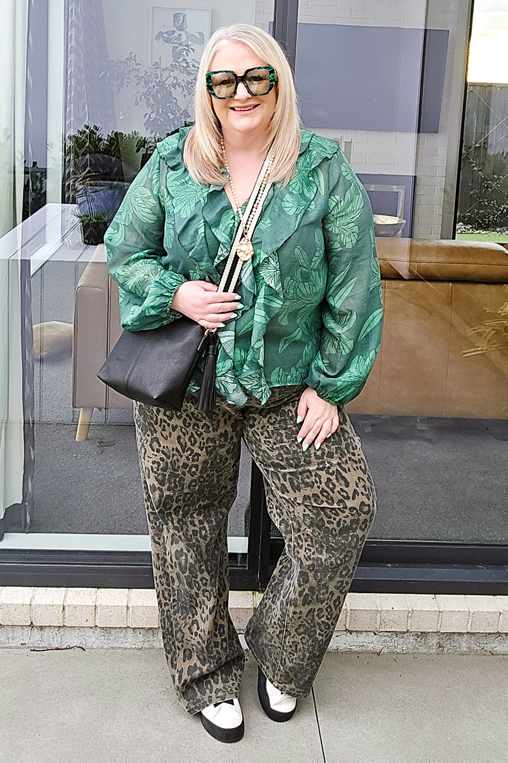 Fate & Becker Evergreen Lynn Ruffle Blouse