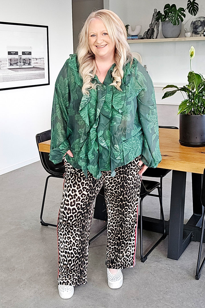 Fate & Becker Evergreen Lynn Ruffle Blouse