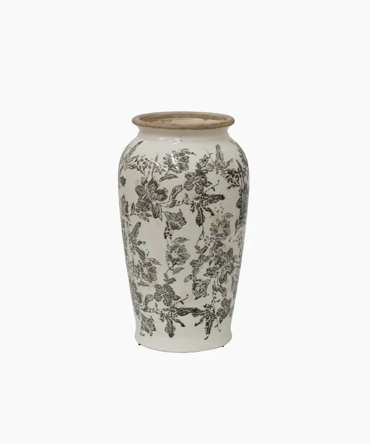 SMALL BLACK FLORAL VASE