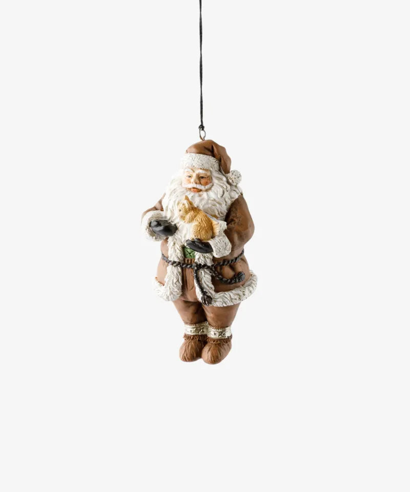 French Country Hanging Santa with Squirrel