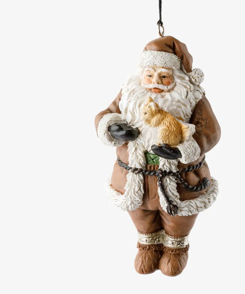 French Country Hanging Santa with Squirrel
