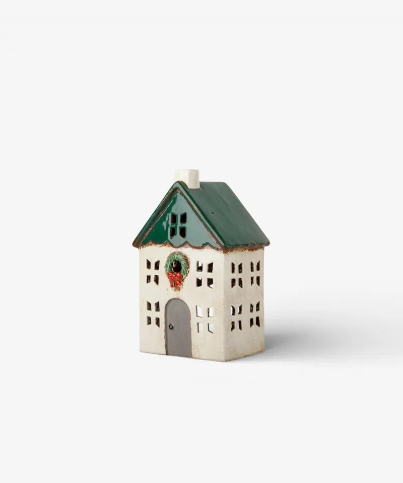 French Country Tealight Cottage with Wreath
