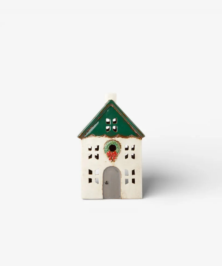 French Country Tealight Cottage with Wreath
