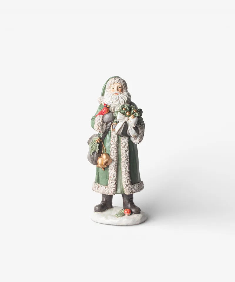 French Country Festive Santa with Bells Ornament