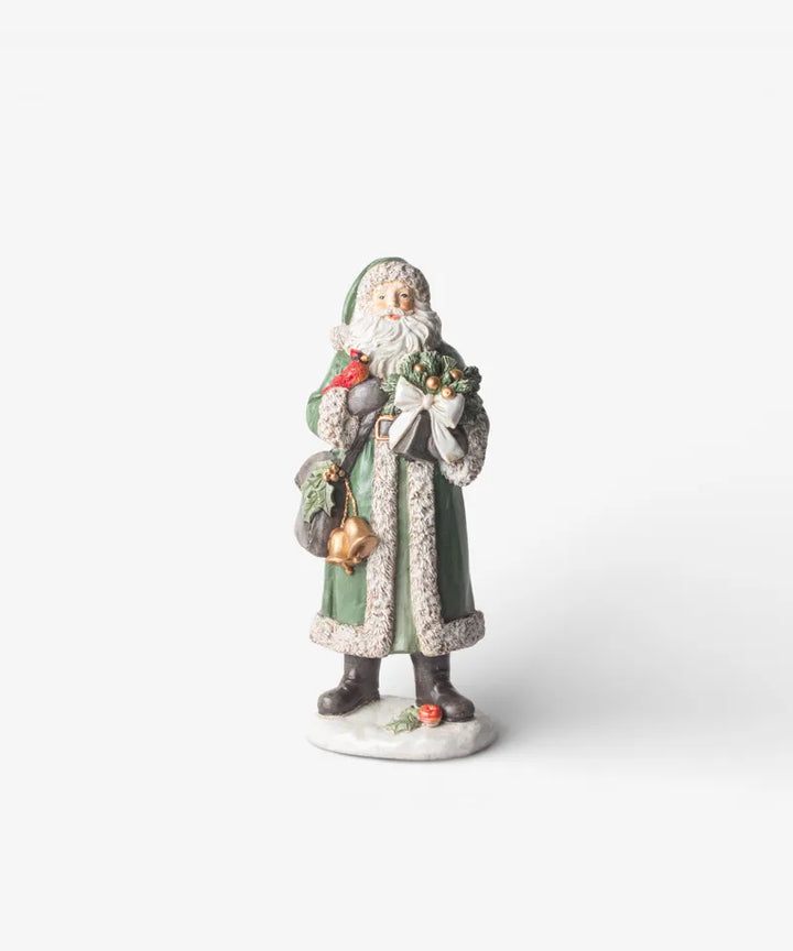 French Country Festive Santa with Bells Ornament