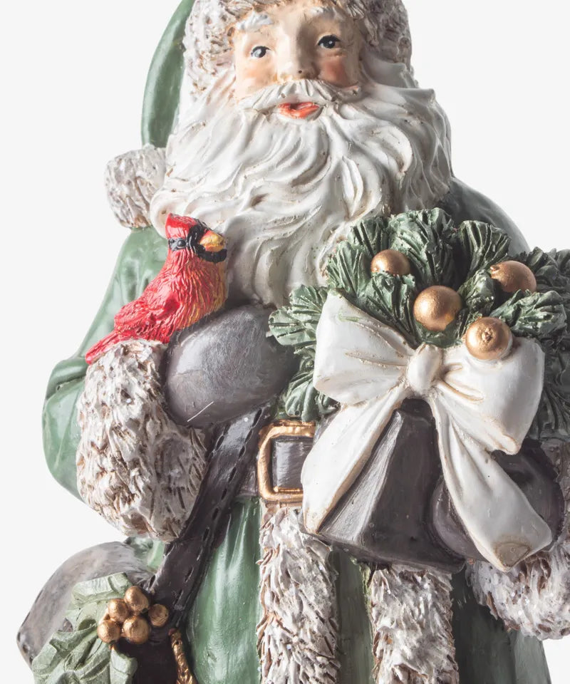 French Country Festive Santa with Bells Ornament