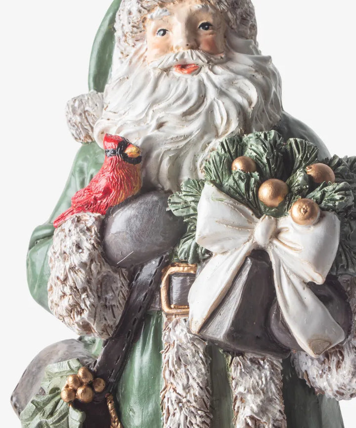 French Country Festive Santa with Bells Ornament