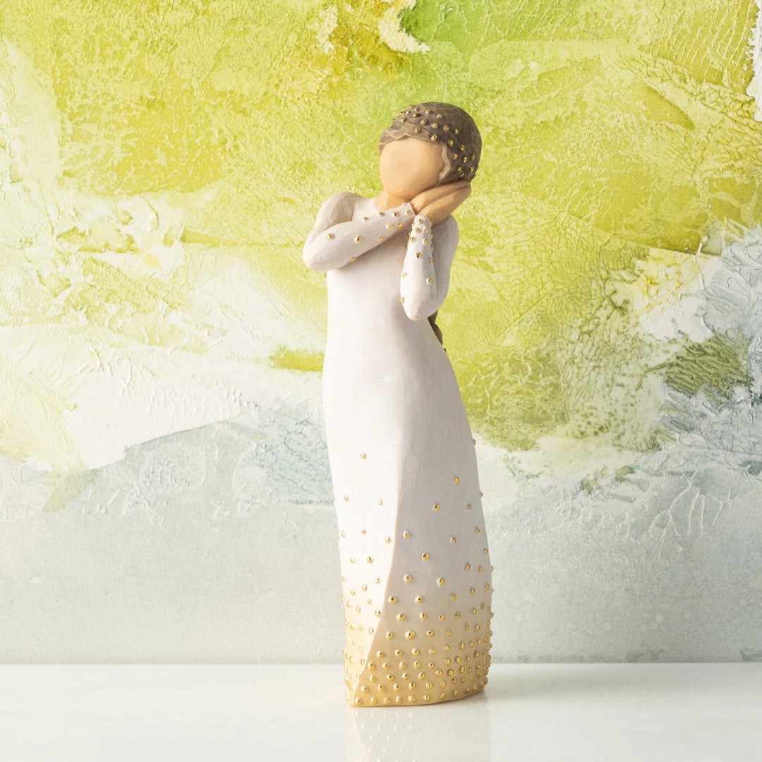 Willow Tree Wishing Gold Halo Angel Figurine