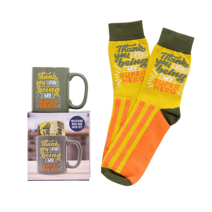 Splosh Super Hero Sock & Mug Set
