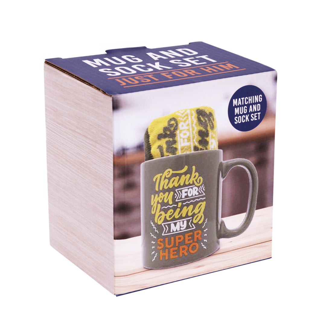 Splosh Super Hero Sock & Mug Set