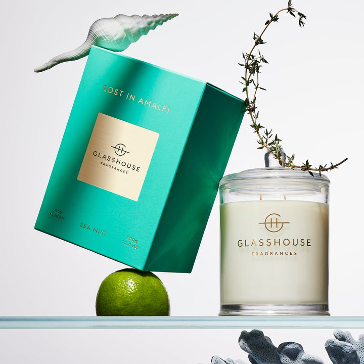 Glasshouse Lost in Amalfi 380g soy candle (sea mist)