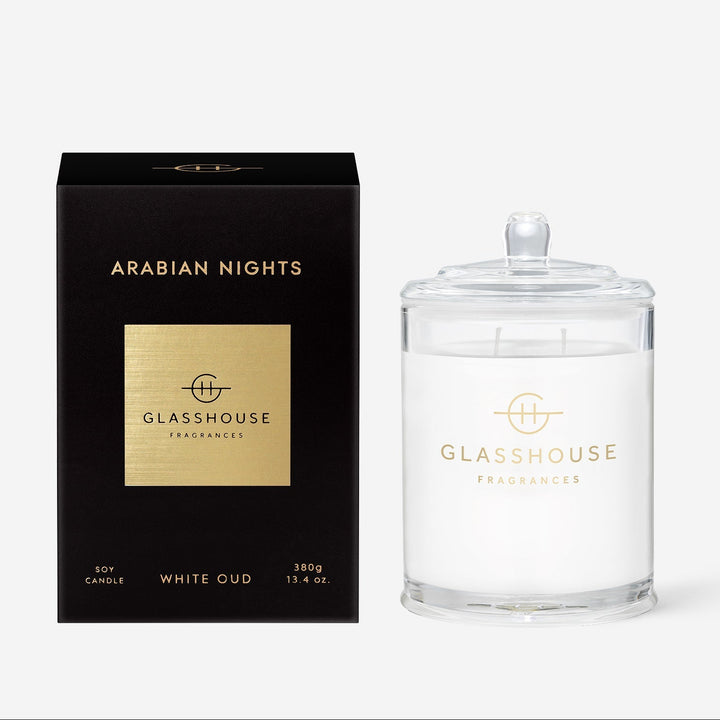 Glasshouse Arabian Nights 380g soy candle (white oud) - image 2