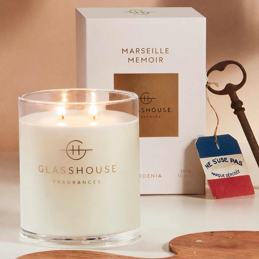 Glasshouse Marseille Memoir 380g soy candle (gardenia)